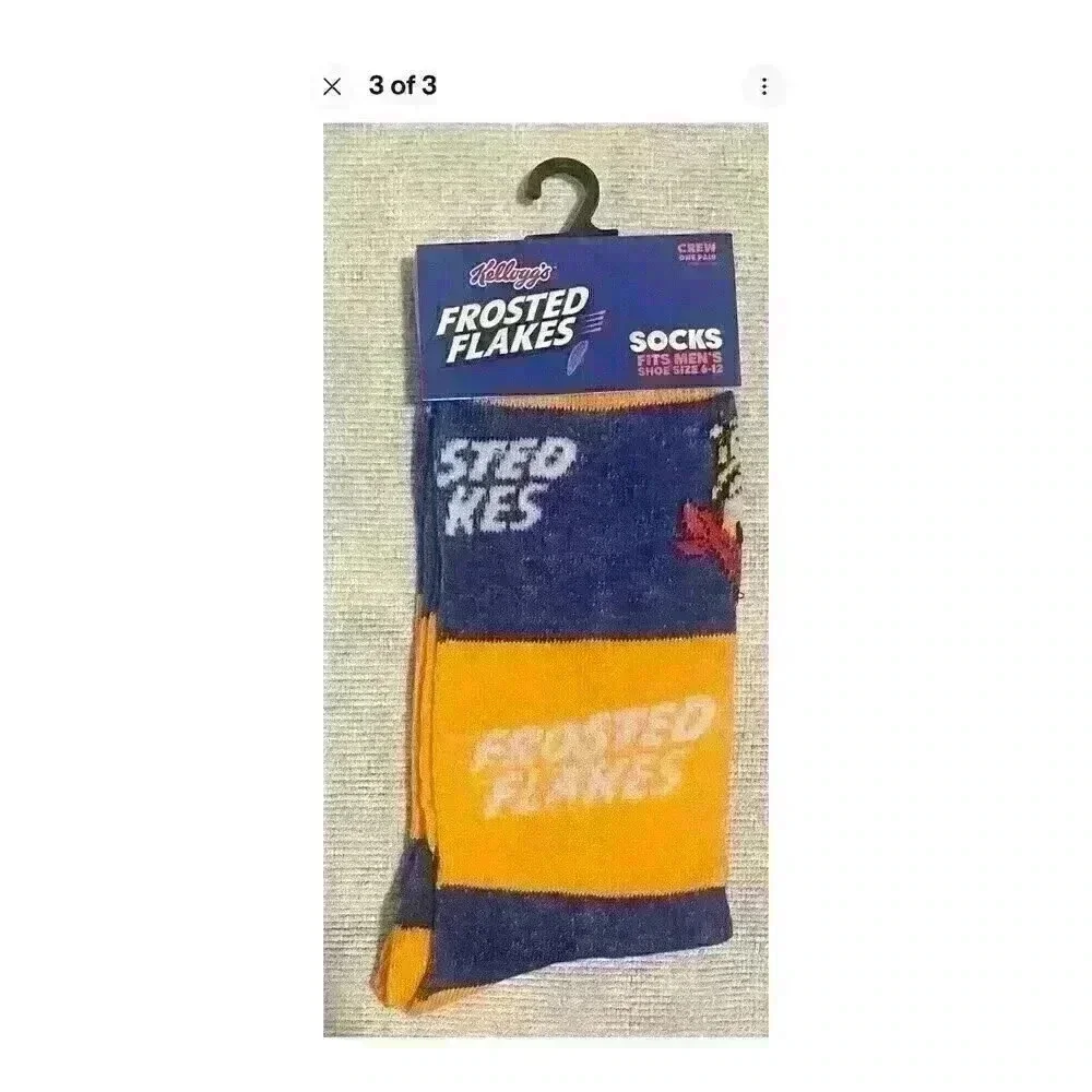 Frosted Flakes Print Novelty Crew Socks - Men’s Size 6-12‎